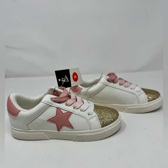 Other - Kids' Art Class Kaitlyn Court Sneakers in white pink accents gold glitter toes